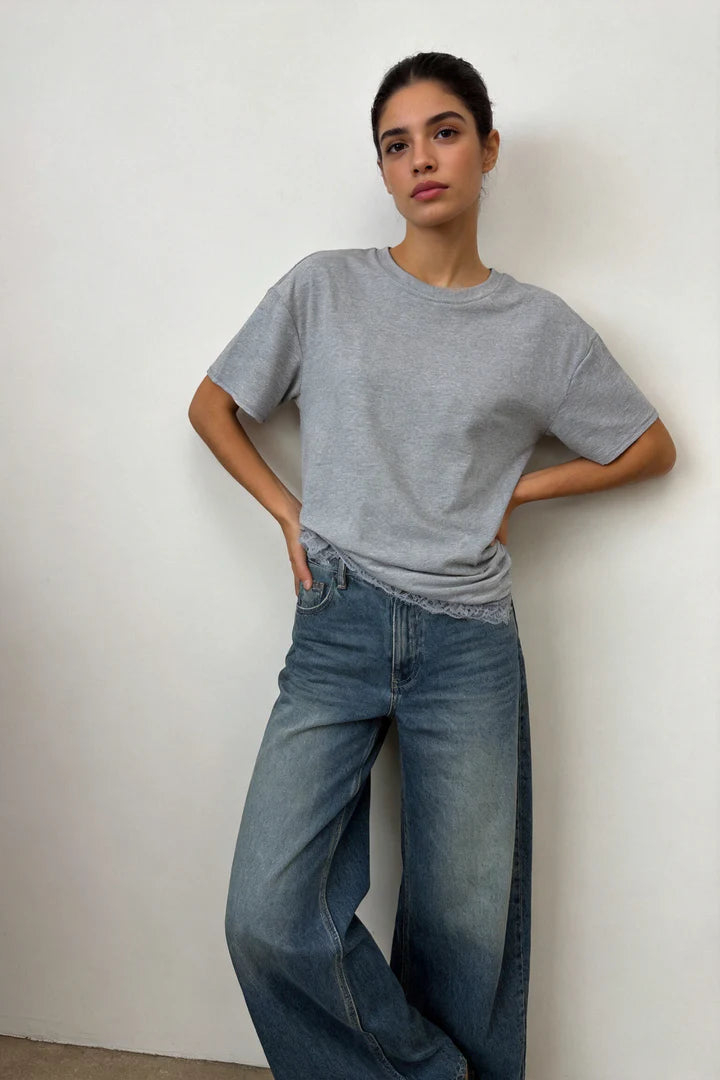T-shirt Com Renda