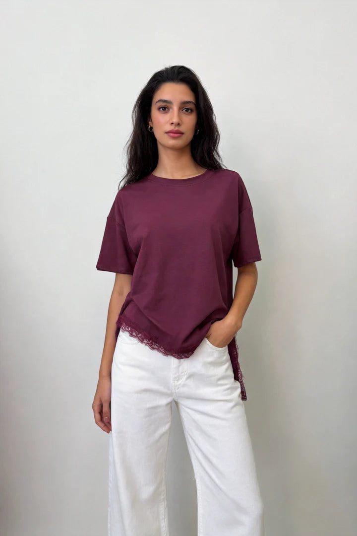 T-shirt Com Renda