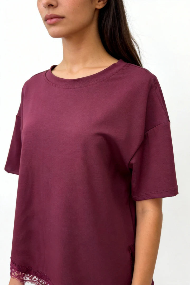 T-shirt Com Renda