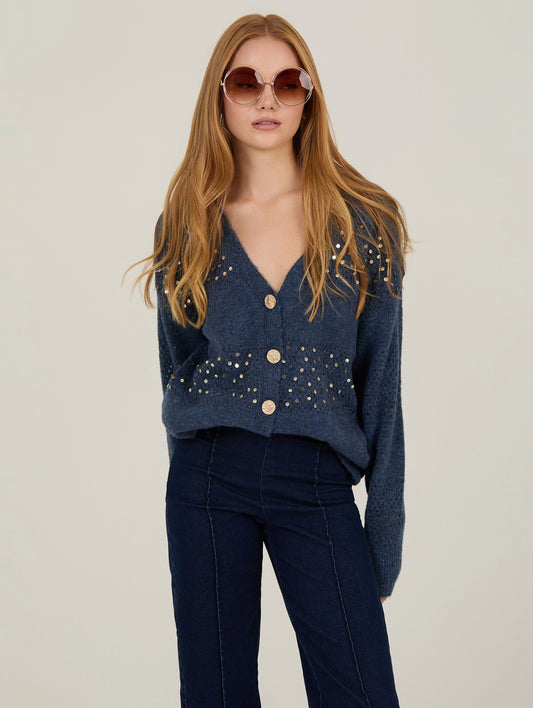 Cardigan De Lantejoulas