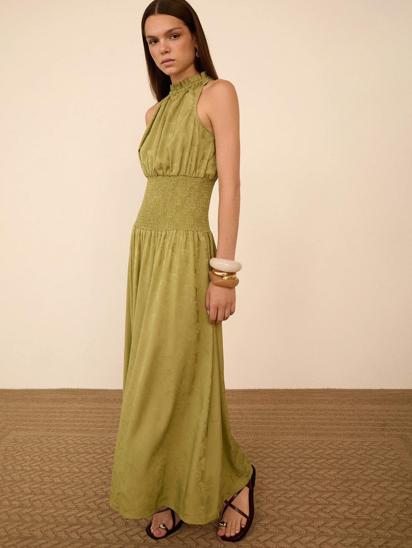 Vestido Longo Jacquard