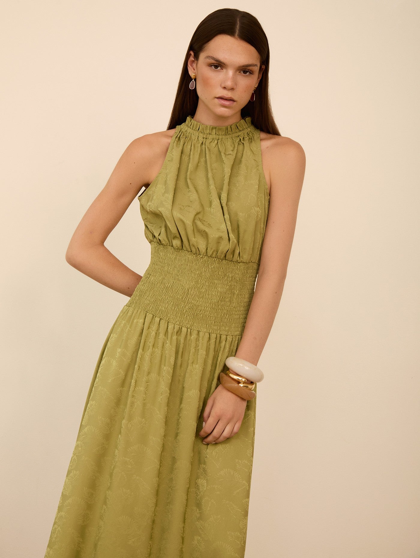 Vestido Longo Jacquard