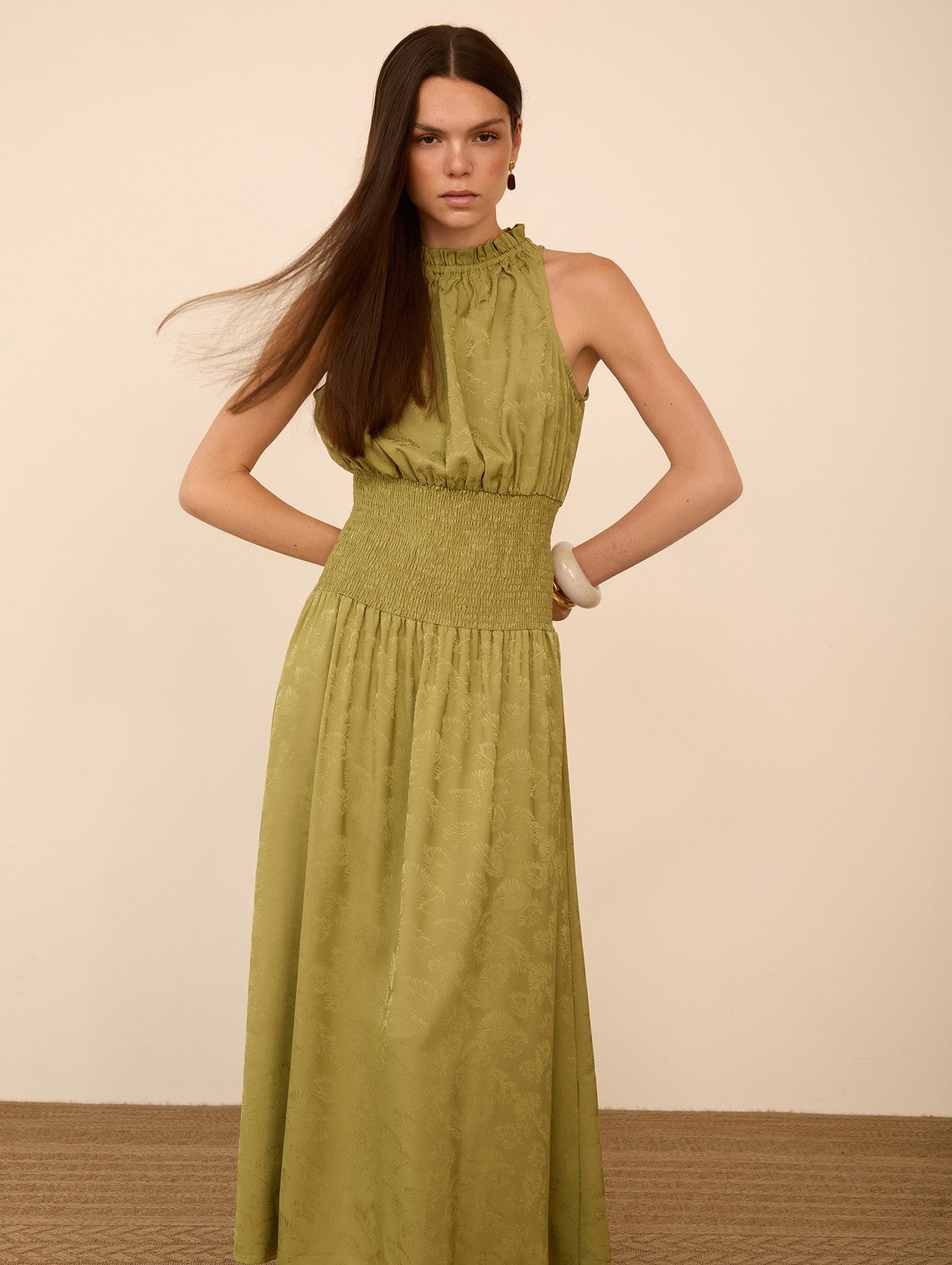 Vestido Longo Jacquard