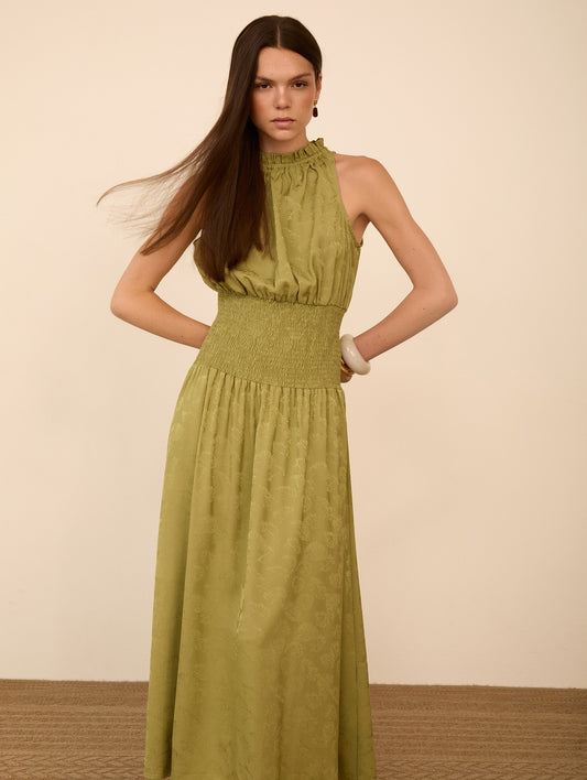 Vestido Longo Jacquard