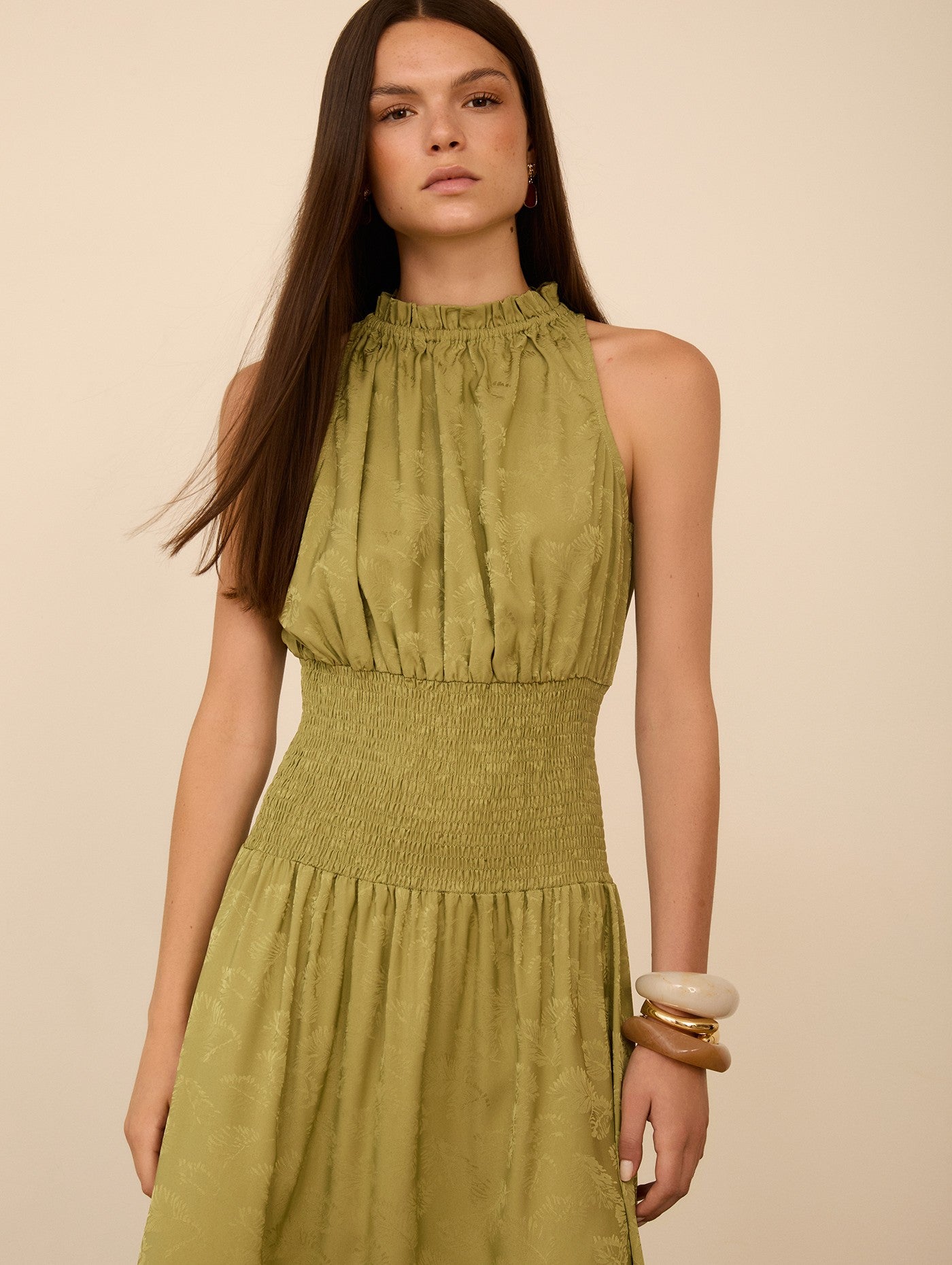 Vestido Longo Jacquard
