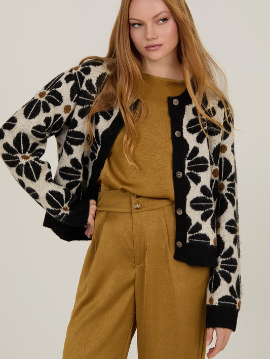 Cardigan Floral Retrô