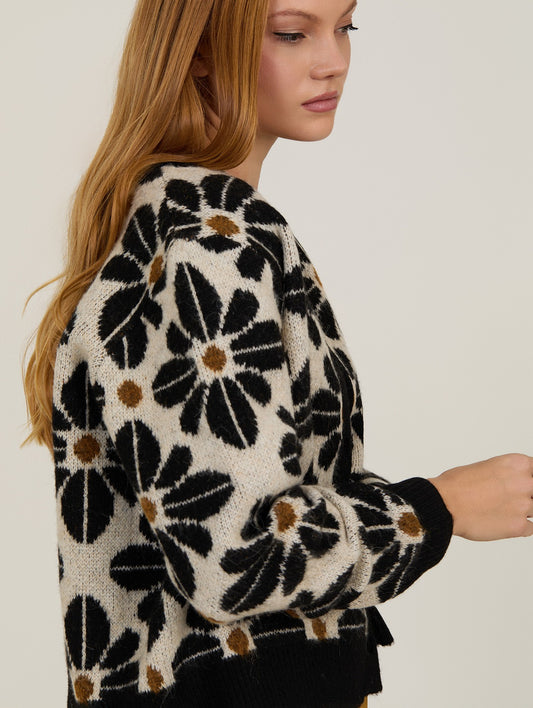 Cardigan Floral Retrô