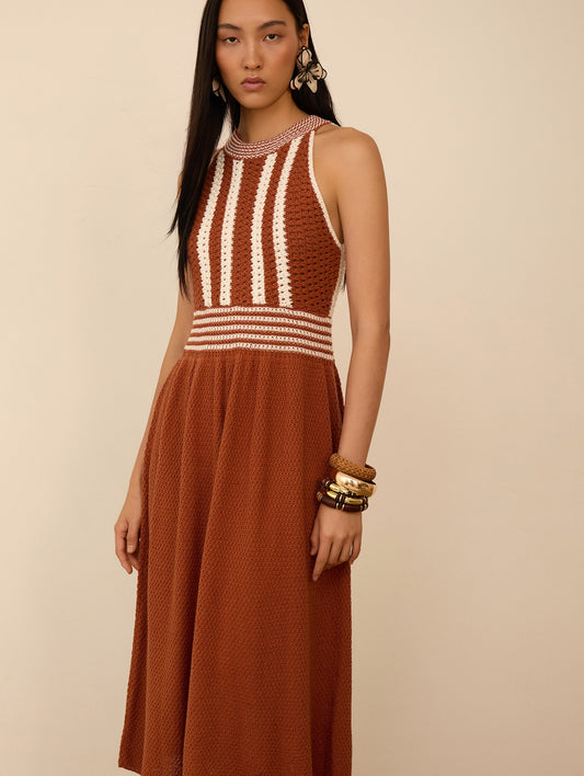 Vestido De Malha Bicolor