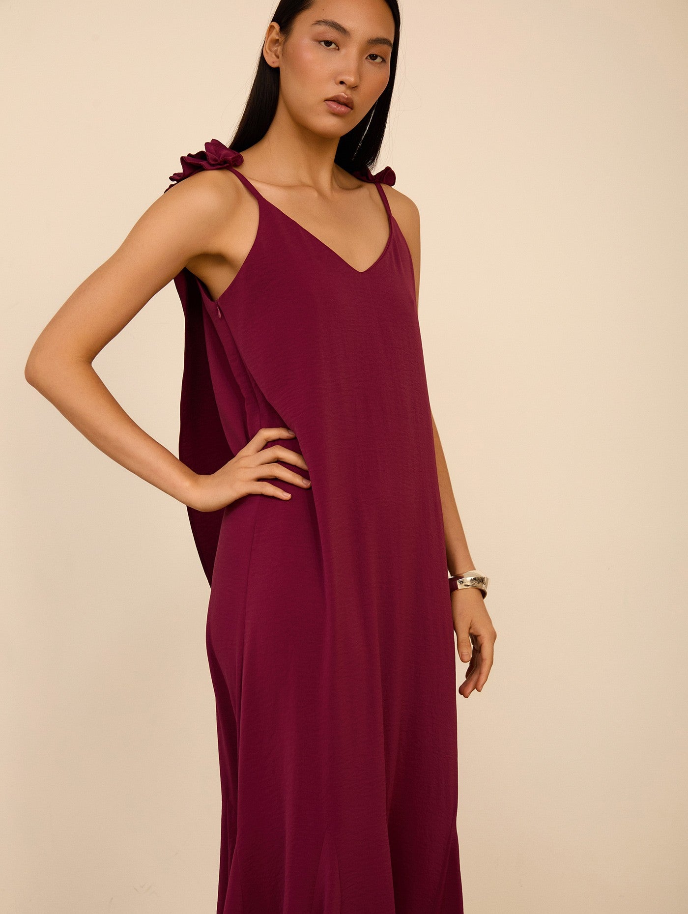 Vestido Longo De Alças