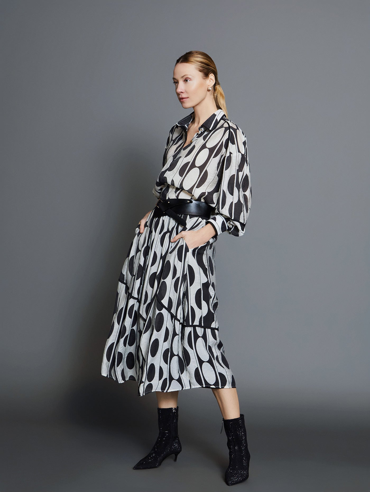 Printed Midi Skirt