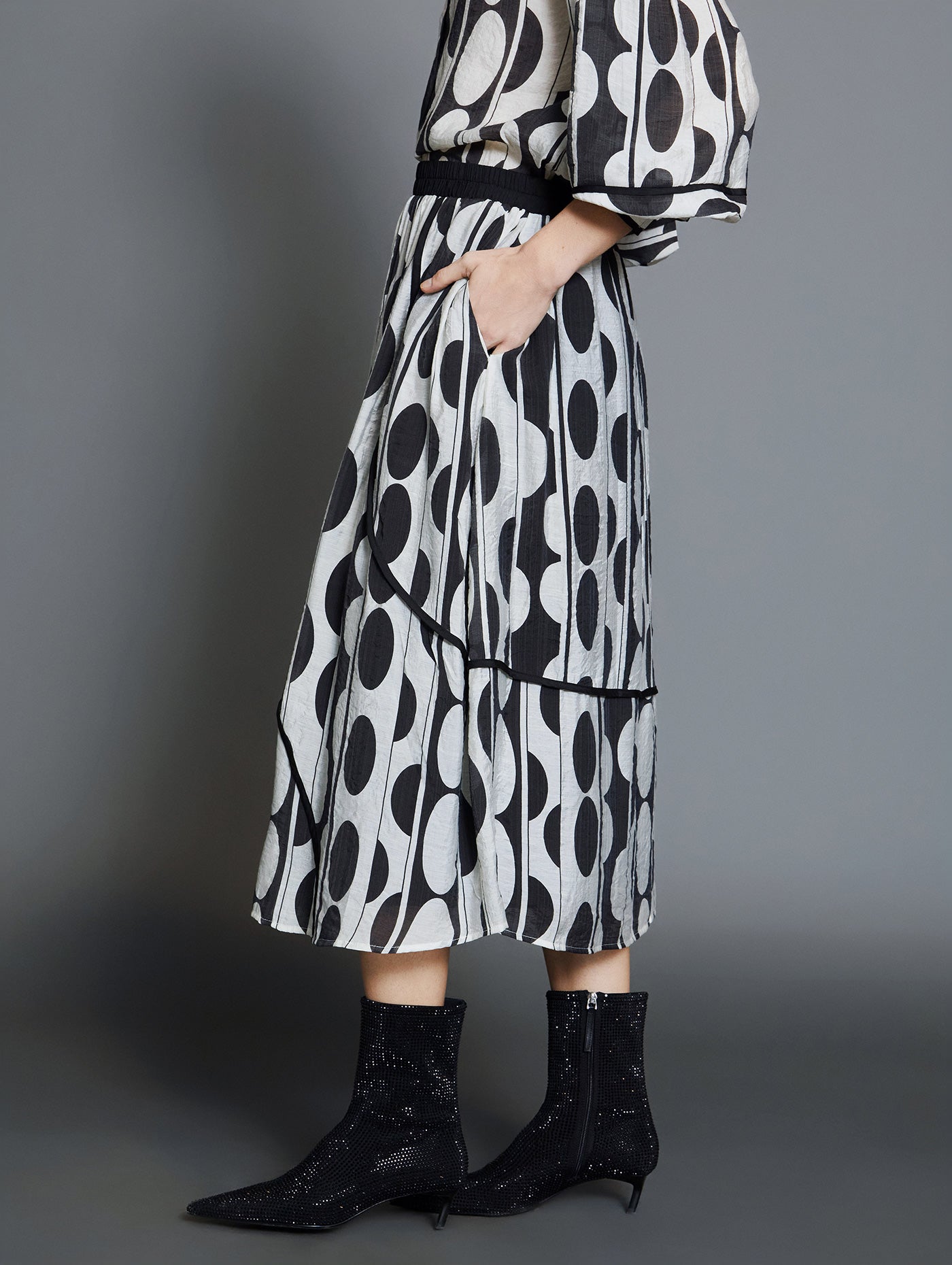 Printed Midi Skirt