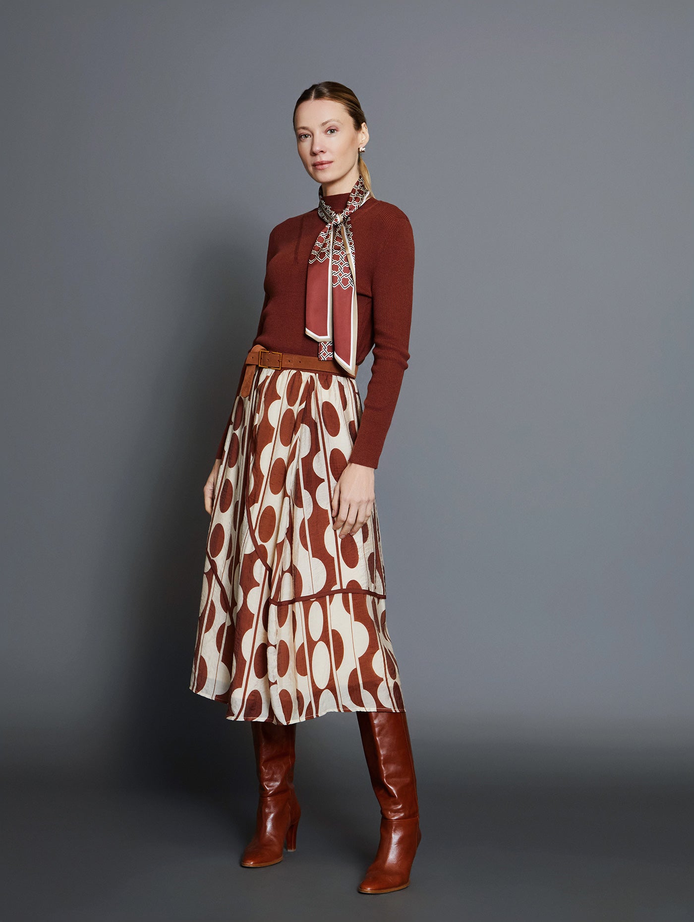 Printed Midi Skirt