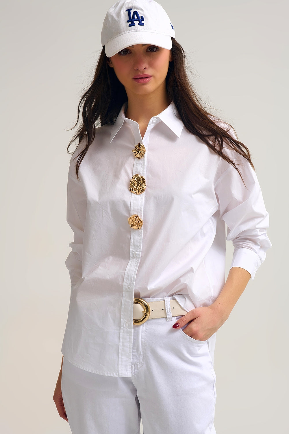 Camisa De Algodão Popelina
