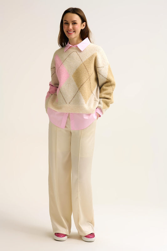 Camisola De Malha Losangos